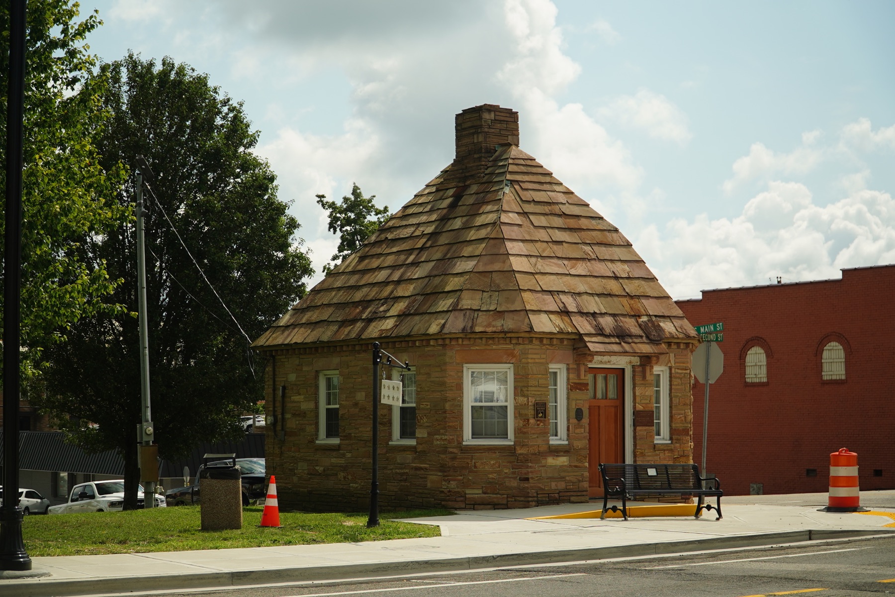 Historic stone building on Main Street in downtown Crossville